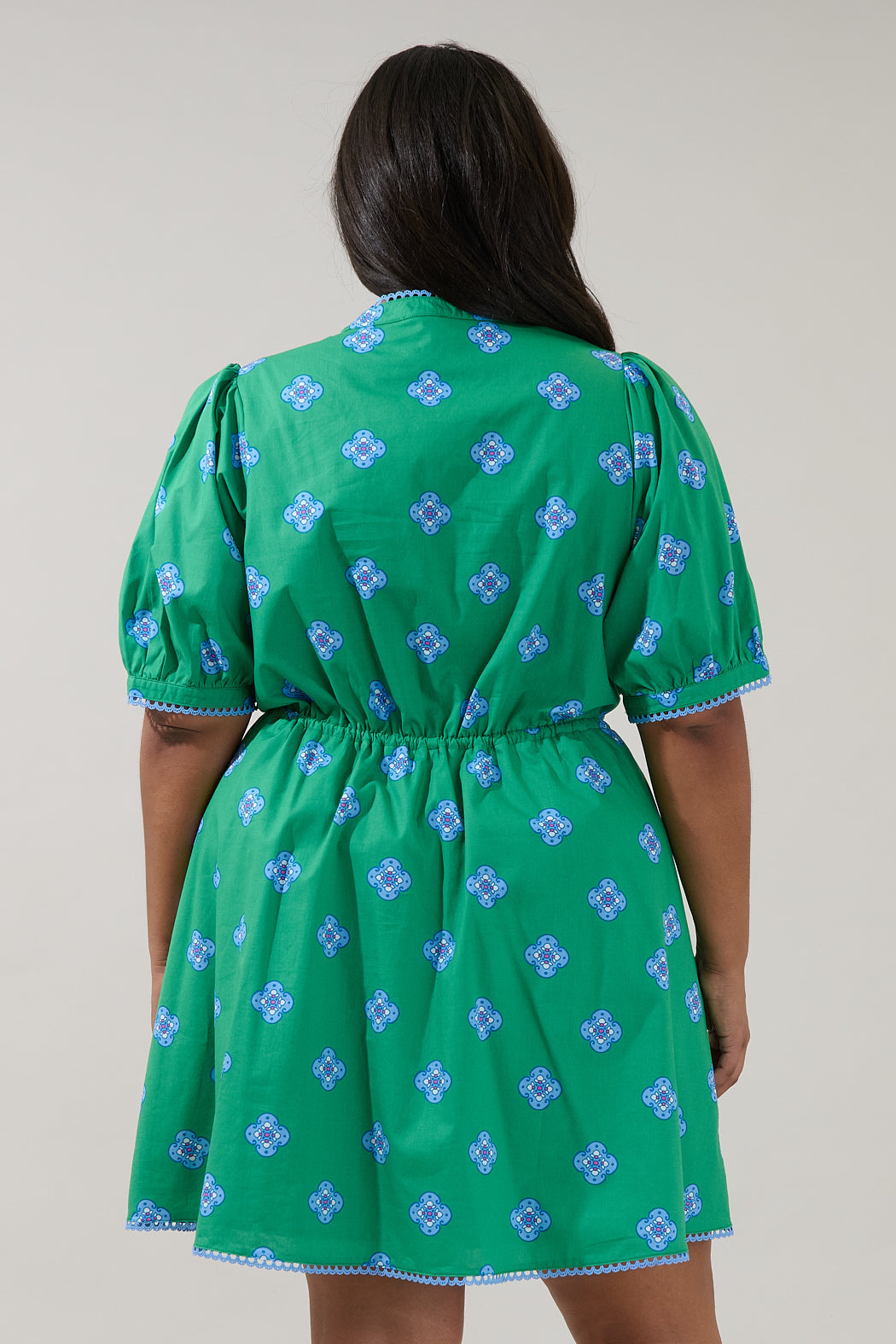 Genara Drawstring Mini Dress Medallion Curve