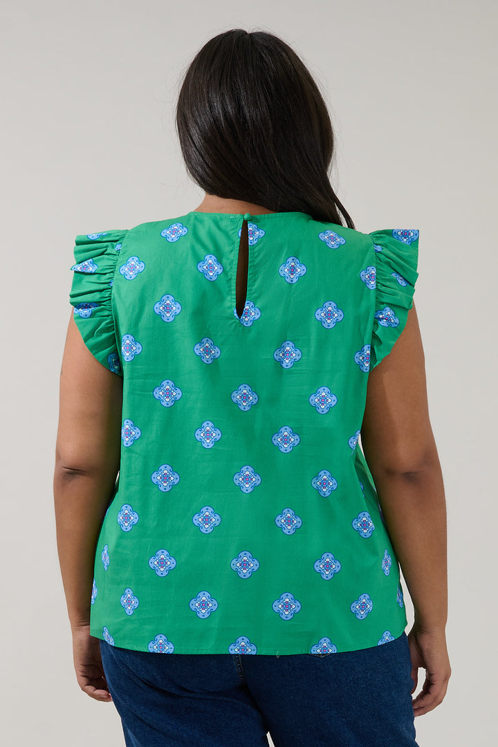 Tisha Ruffle Top Medallion Curve