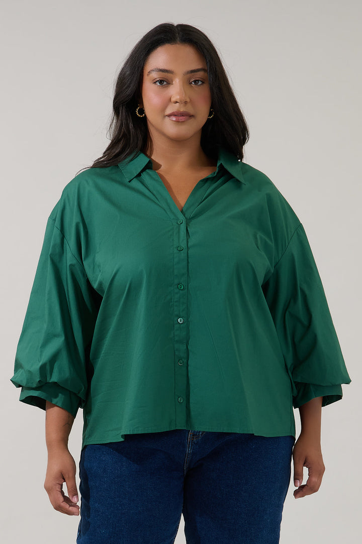 Chalet Button Down Top Curve