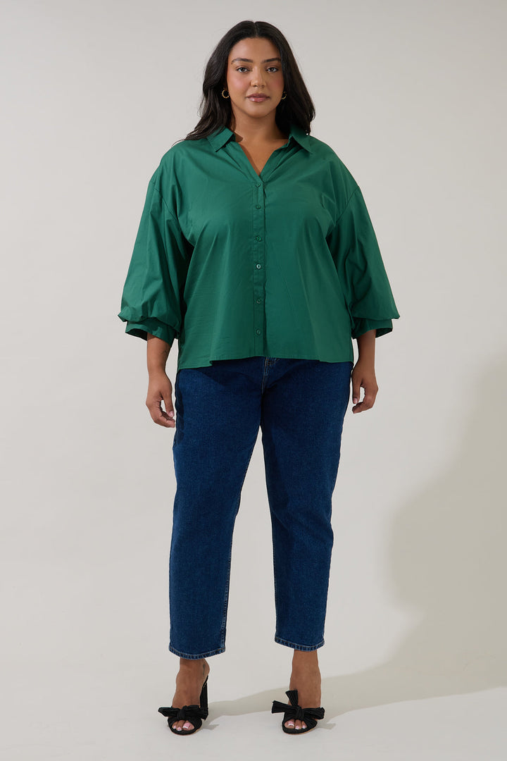 Chalet Button Down Top Curve
