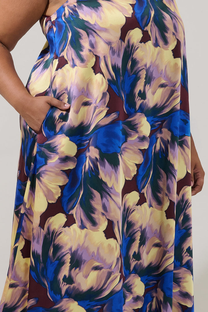 Glena Pleated Maxi Dress Irelia Floral Curve