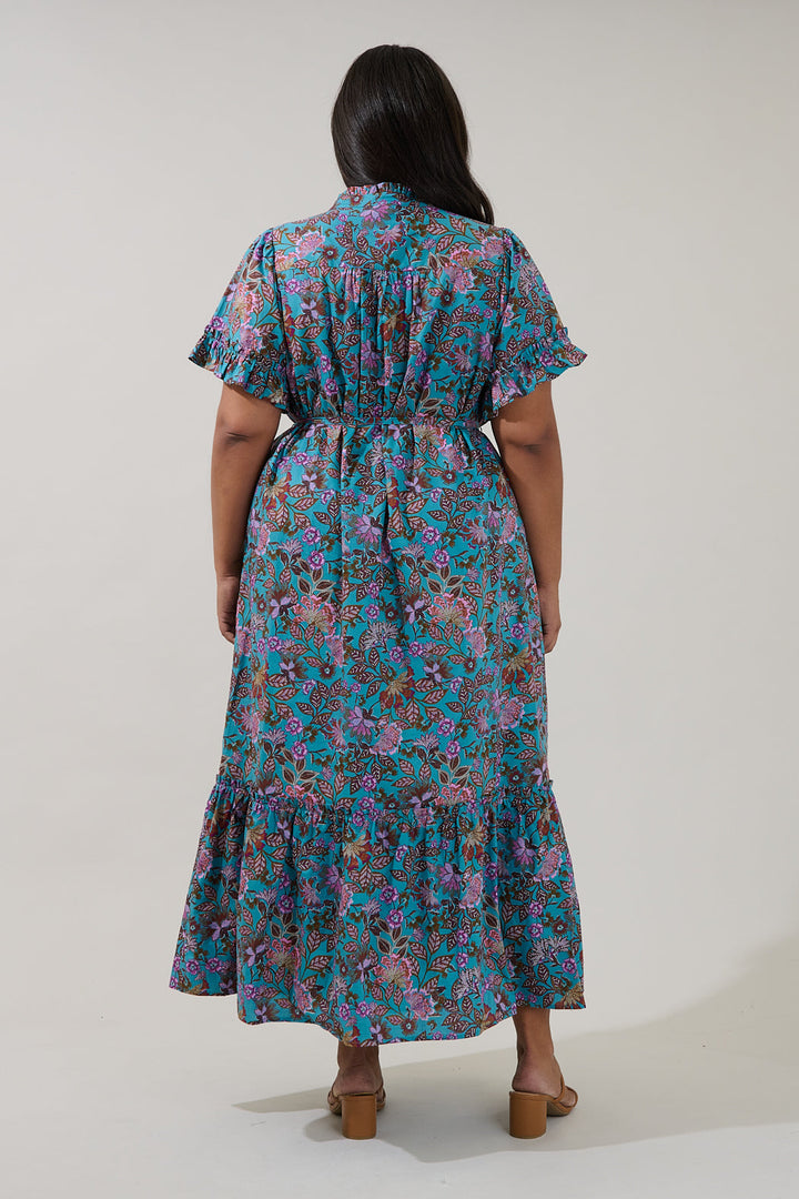 Alna Button Up Midi Dress Berlin Floral Curve