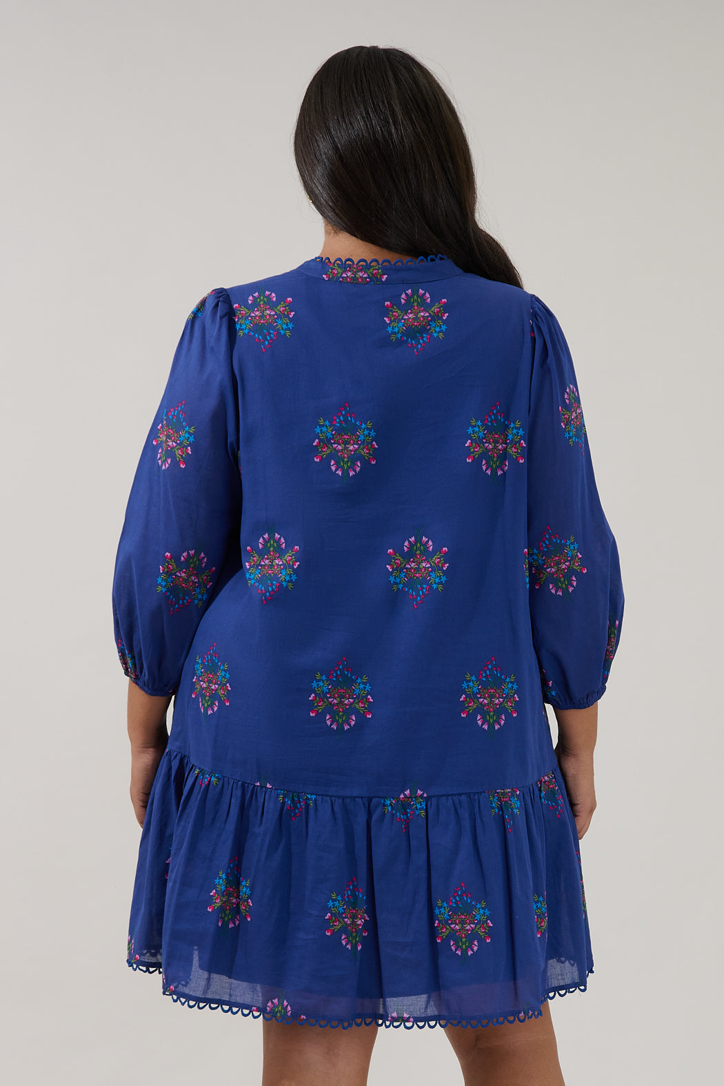 Yamila Ruffle Mini Dress Bouquet Curve