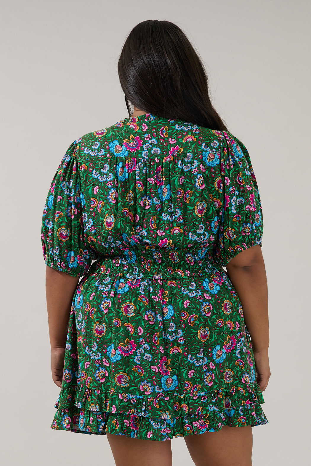 Jurie Smocked Mini Dress Botanical Curve