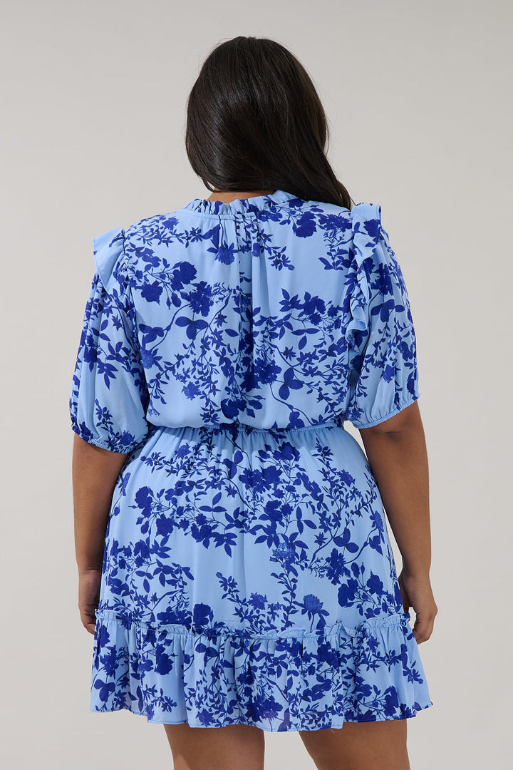 Karisa Ruffle Mini Dress Floral Curve
