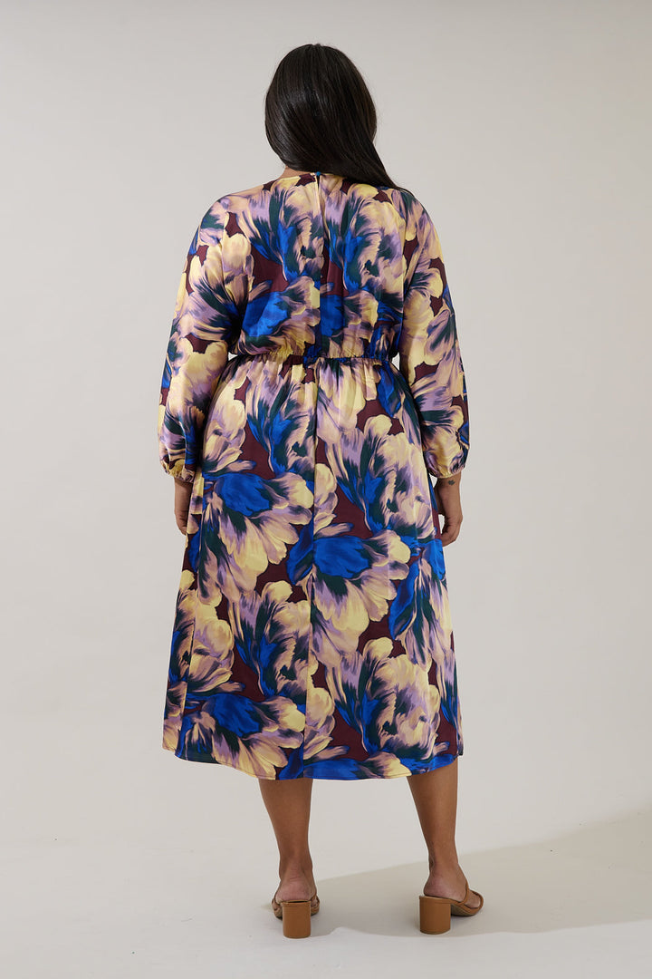 Charline Dolman Sleeve Midi Dress Irelia Floral Curve