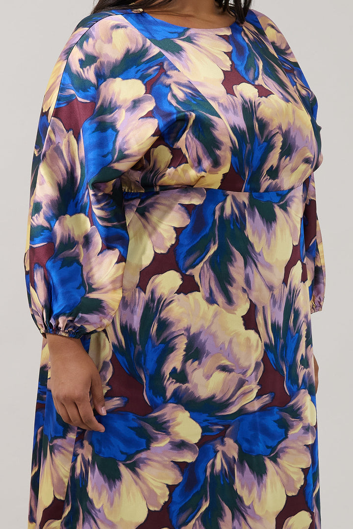 Charline Dolman Sleeve Midi Dress Irelia Floral Curve