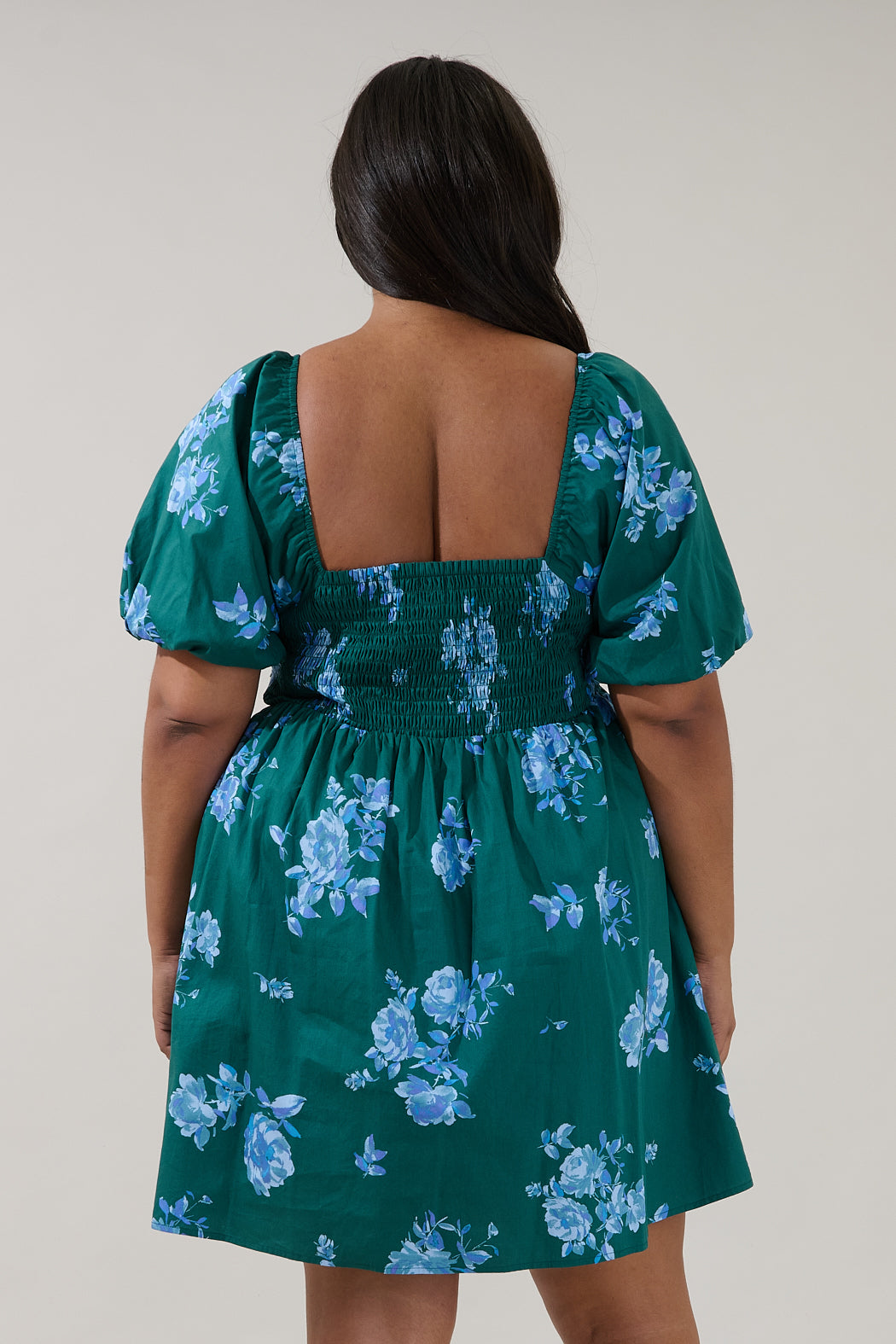 Pleated Mini Dress Denise Floral Curve