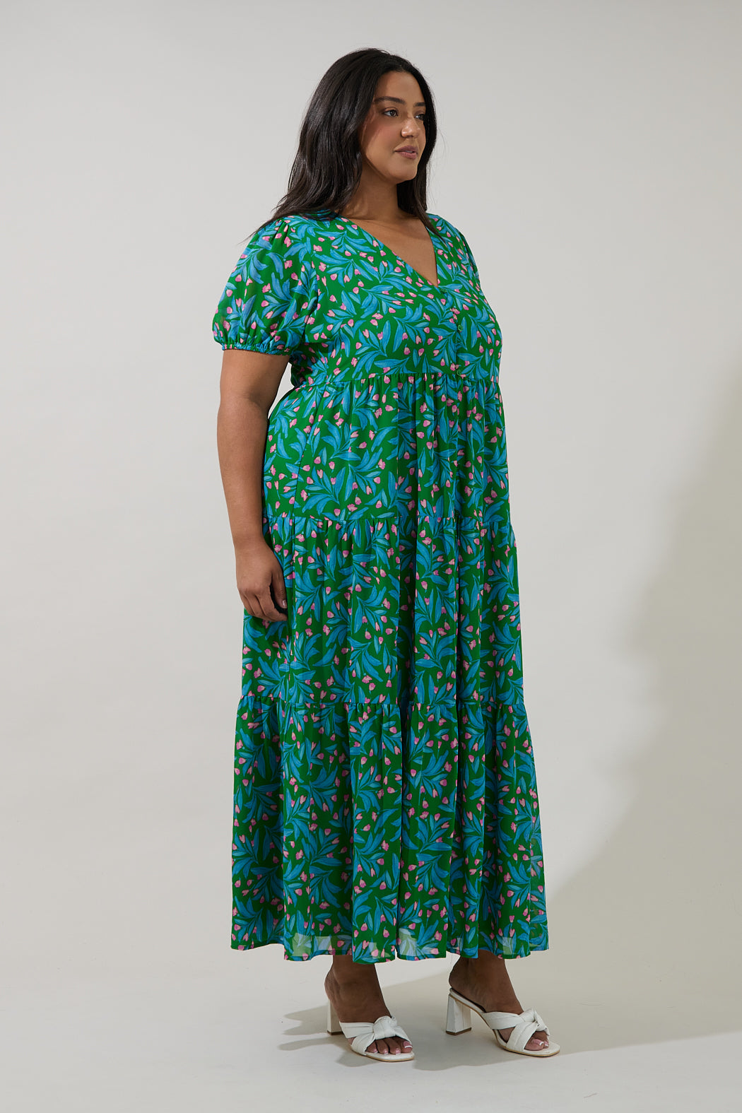 Tiered Maxi Dress Divina Floral Curve