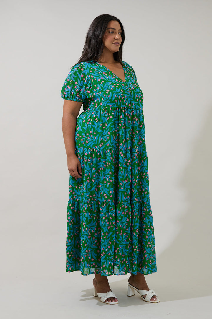 Tiered Maxi Dress Divina Floral Curve