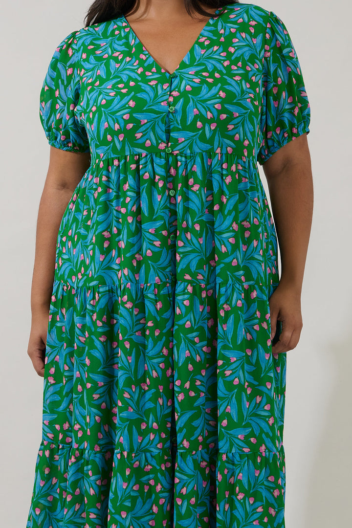 Tiered Maxi Dress Divina Floral Curve