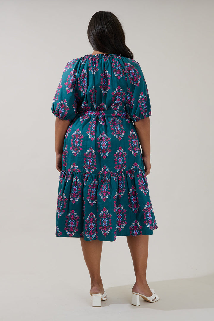 Wynette Tiered Midi Dress Folklore Curve