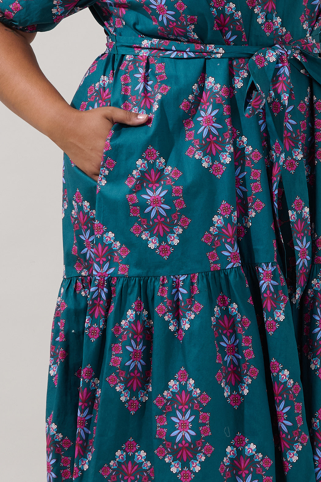 Wynette Tiered Midi Dress Folklore Curve