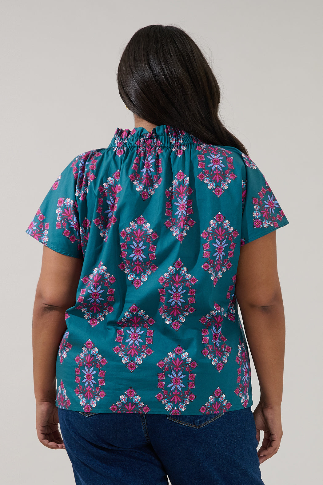 Patma Mock Neck Top Folklore Curve