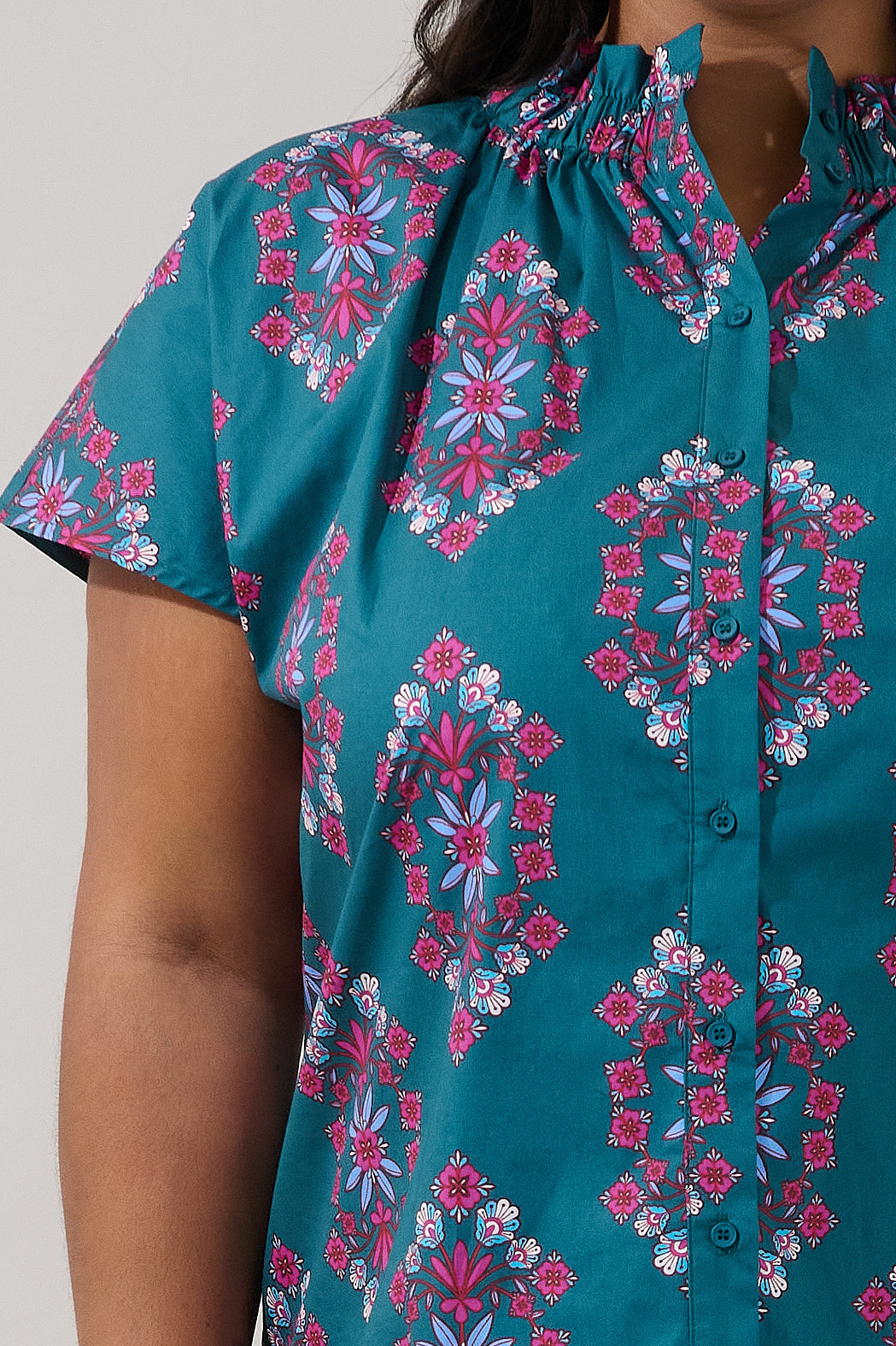 Patma Mock Neck Top Folklore Curve
