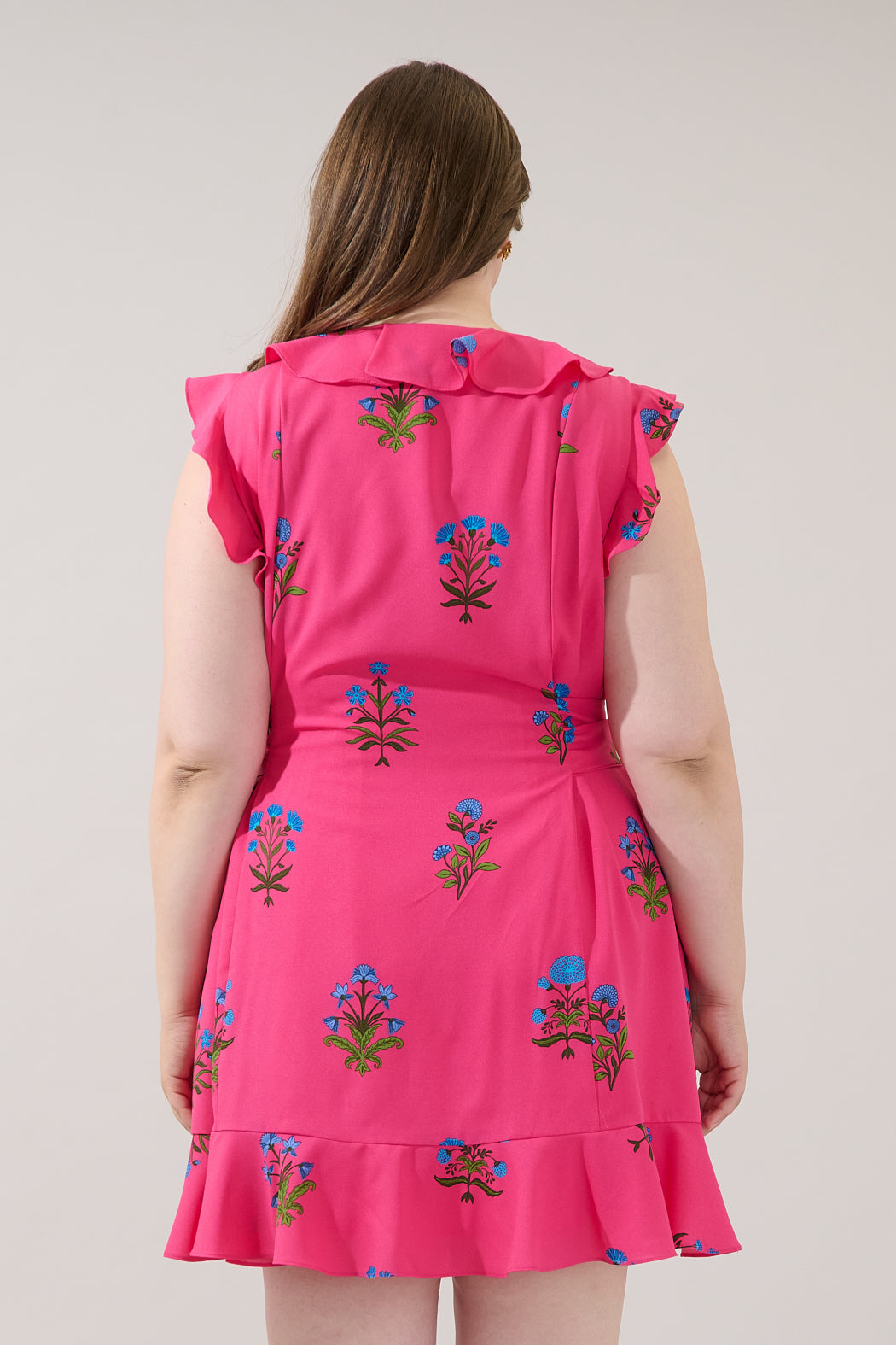 Radiant Ruffle Wrap Dress Genora Floral Curve