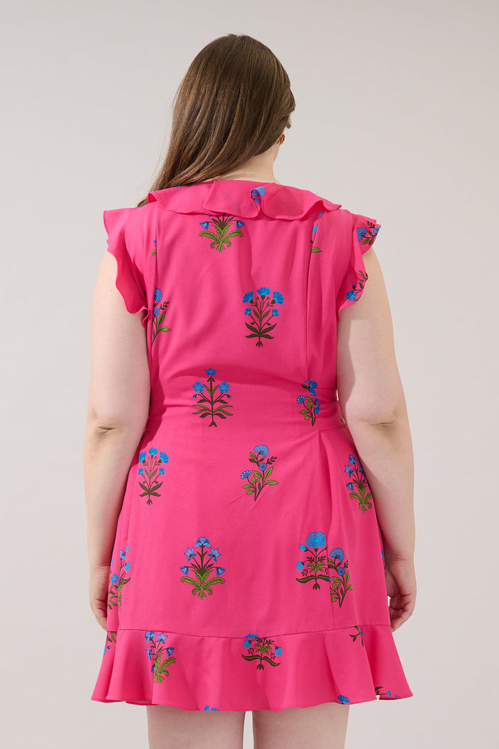 Radiant Ruffle Wrap Dress Genora Floral Curve