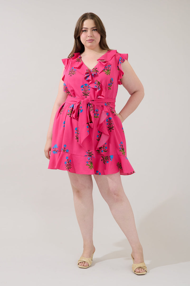 Radiant Ruffle Wrap Dress Genora Floral Curve