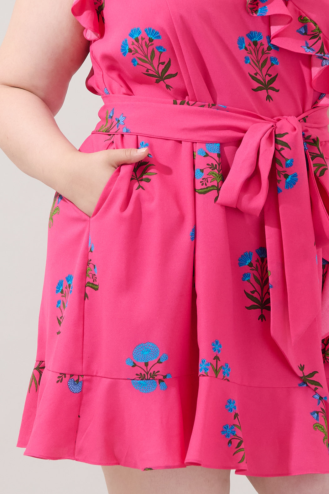 Radiant Ruffle Wrap Dress Genora Floral Curve