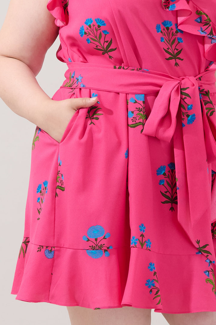 Radiant Ruffle Wrap Dress Genora Floral Curve