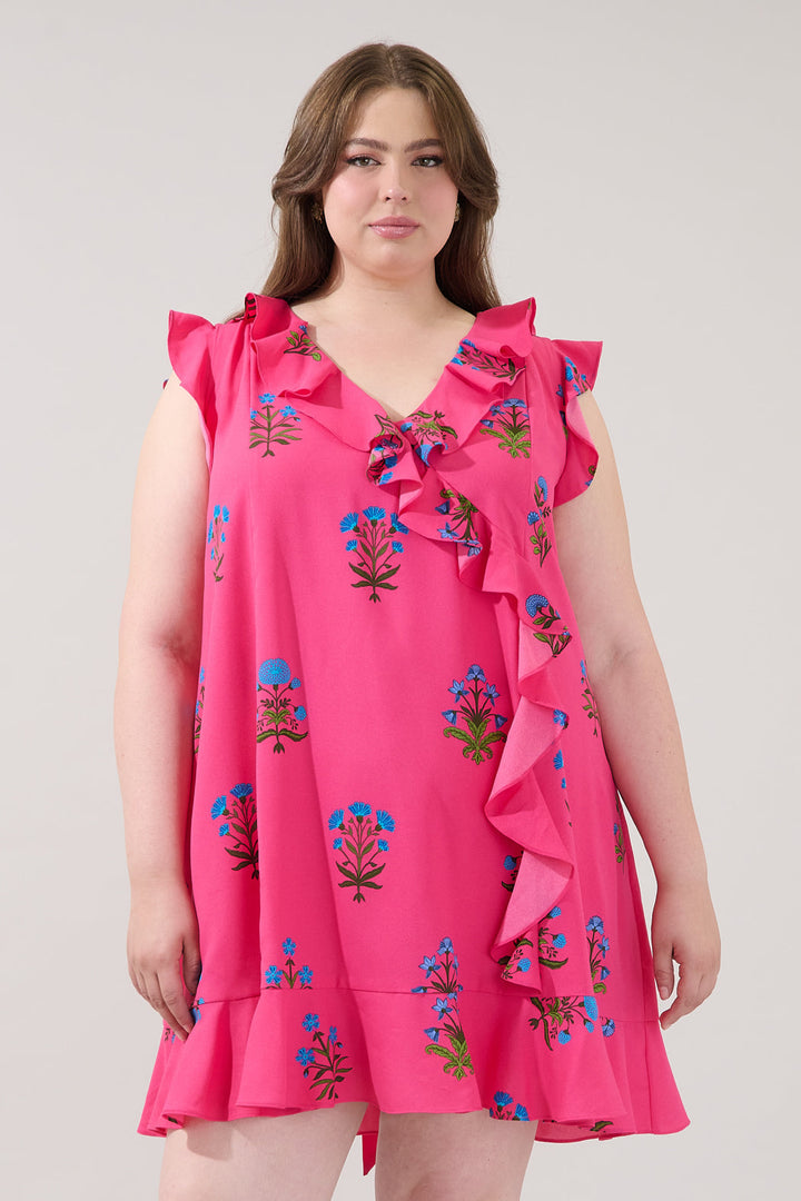 Radiant Ruffle Wrap Dress Genora Floral Curve