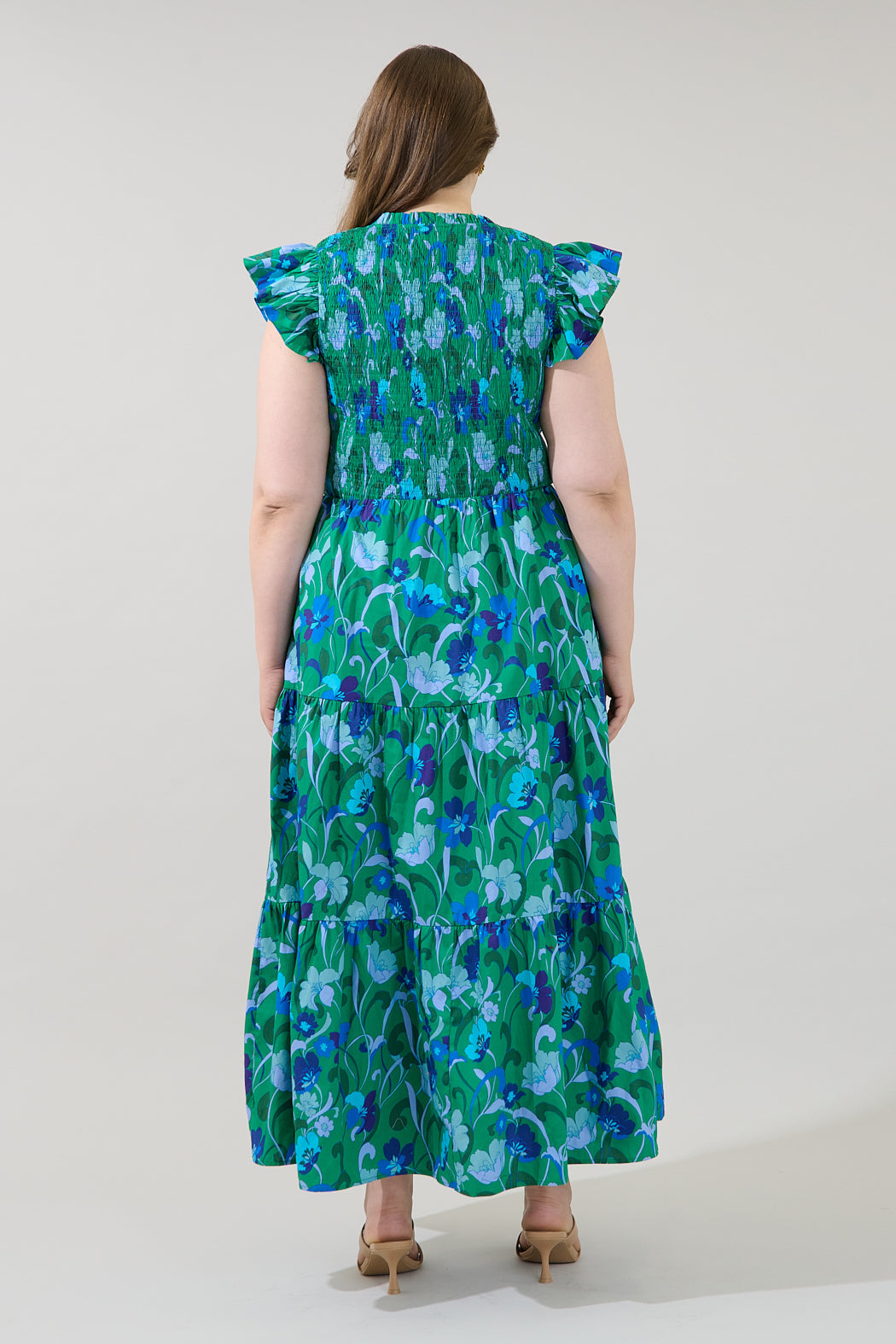 Sunfire Tiered Midi Dress Lomeli Floral Curve