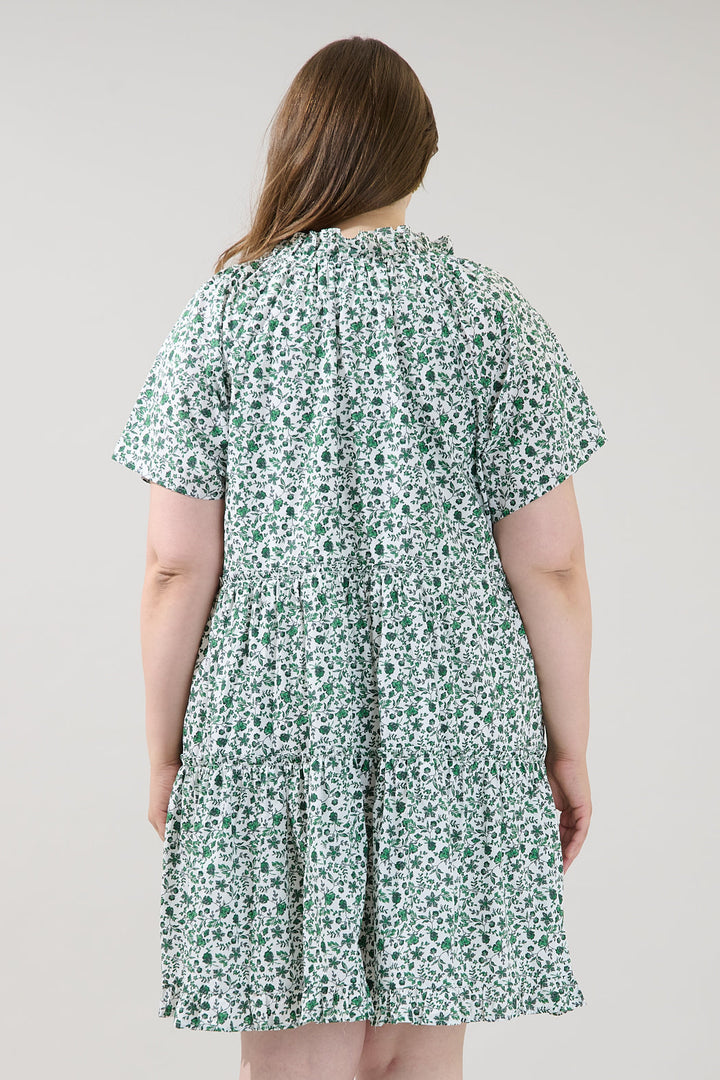 Pallas Poplin Tiered Mini Dress Floral Curve