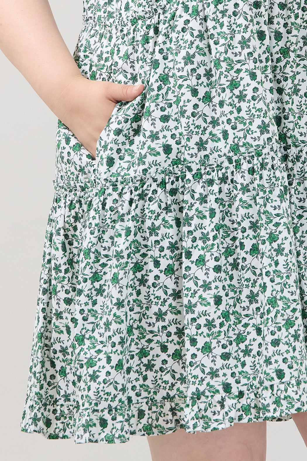 Pallas Poplin Tiered Mini Dress Floral Curve