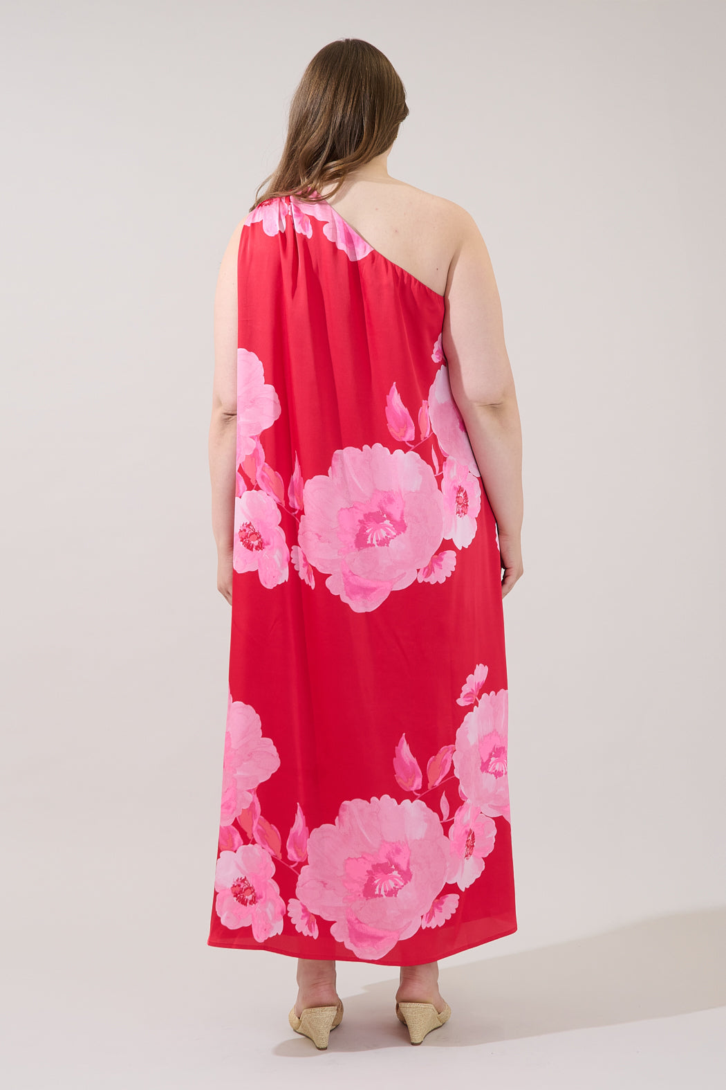 Glena Floral Pleated Maxi Dress Curve