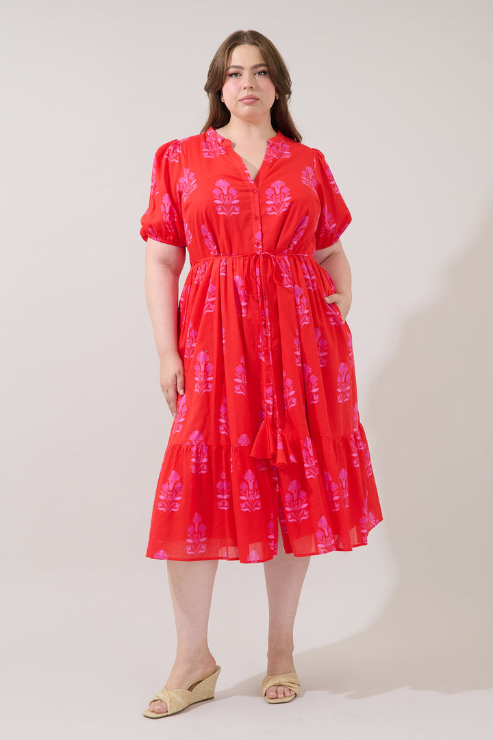 Beth Button Down Midi Dress Artisan Curve