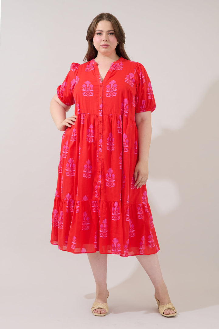 Beth Button Down Midi Dress Artisan Curve