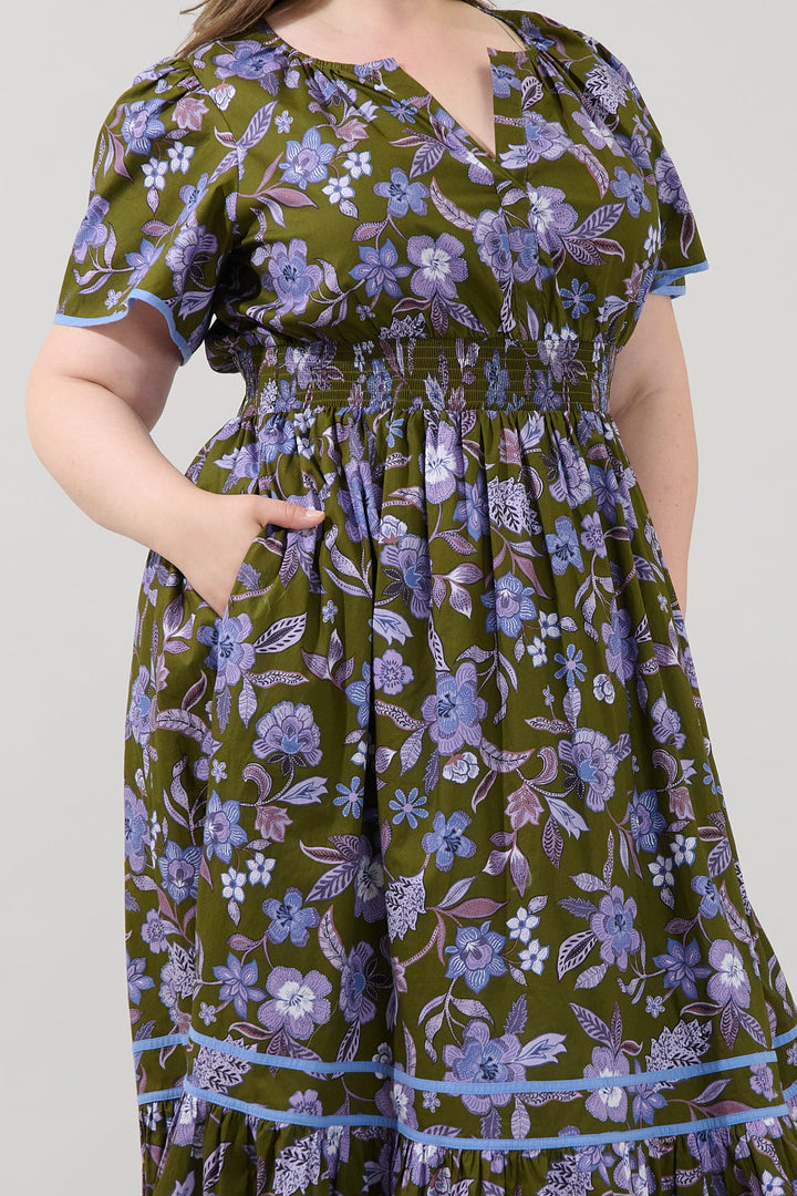 Ordy Smocked Midi Dress Reverie Curve