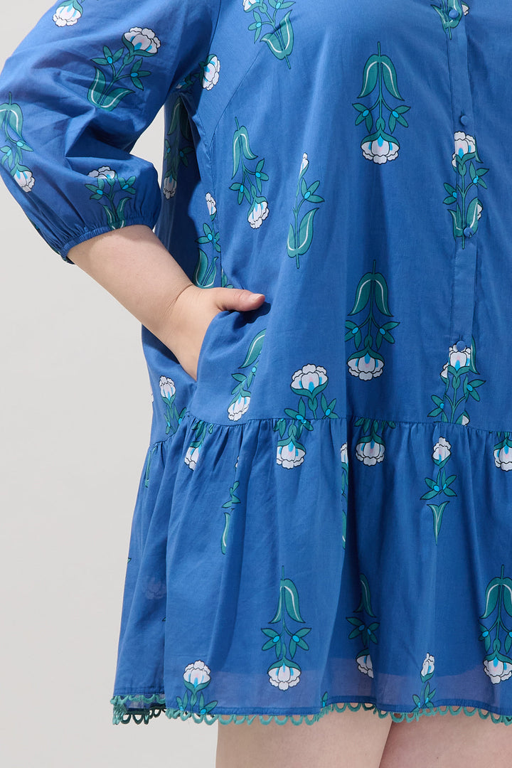 Yamila Ruffle Mini Dress Amena Floral Curve