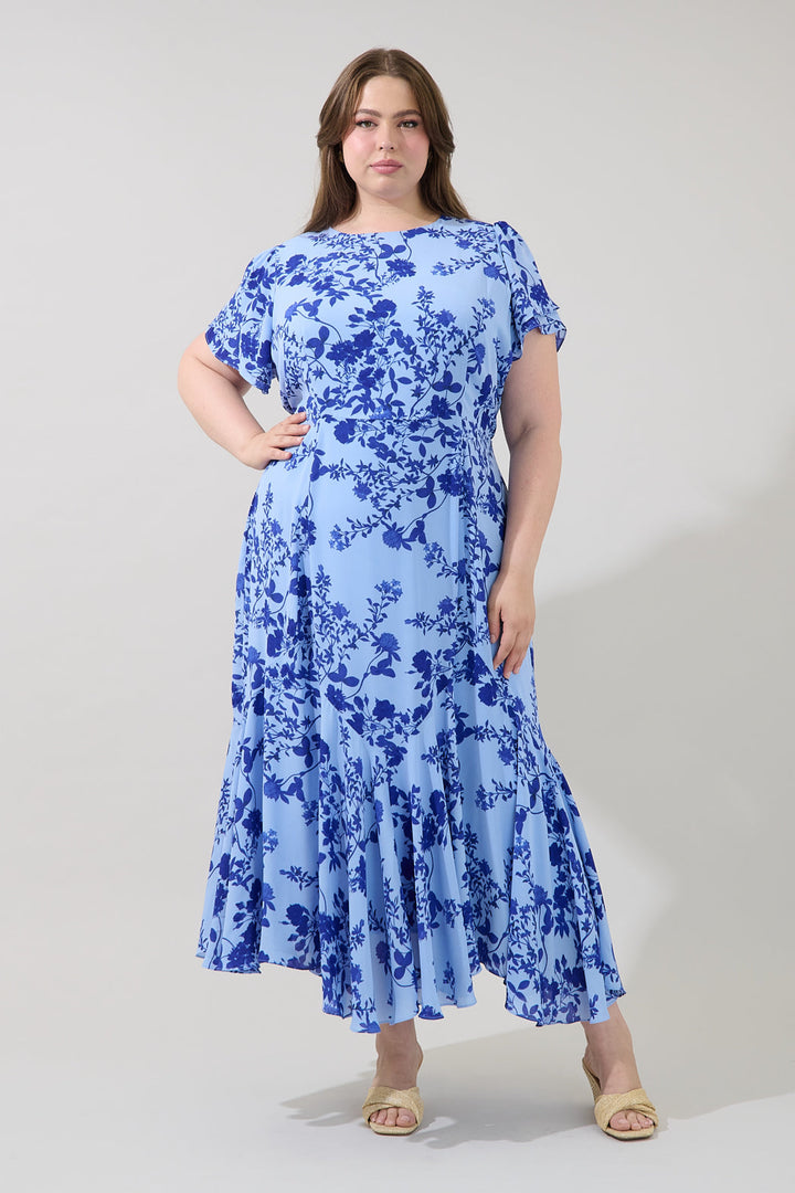 Judtih Flare Midi Dress Floral Curve