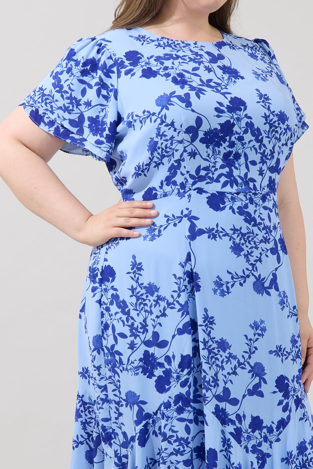 Judtih Flare Midi Dress Floral Curve