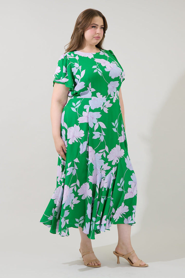 Judtih Flare Midi Dress Merla Floral Curve