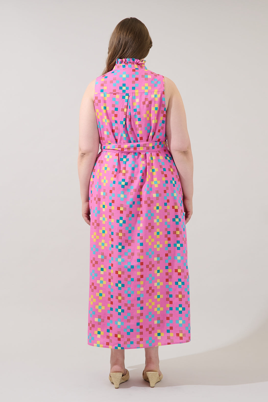 Gerlia Button Down Maxi Dress Pixel Curve