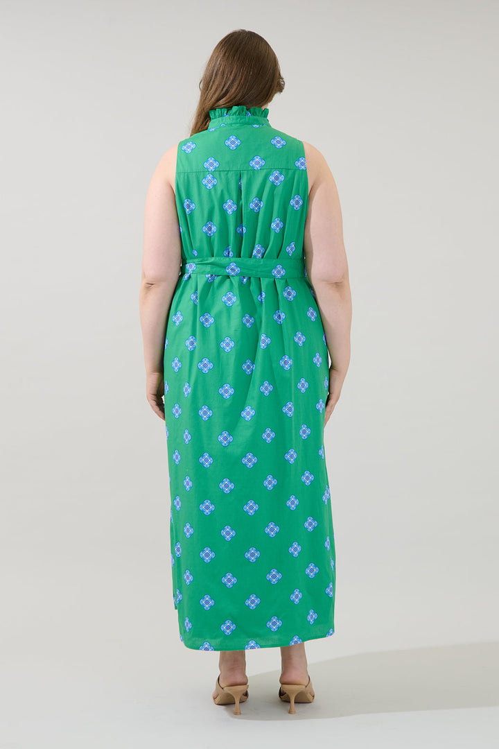 Gerlia Button Down Maxi Dress Medallion Curve