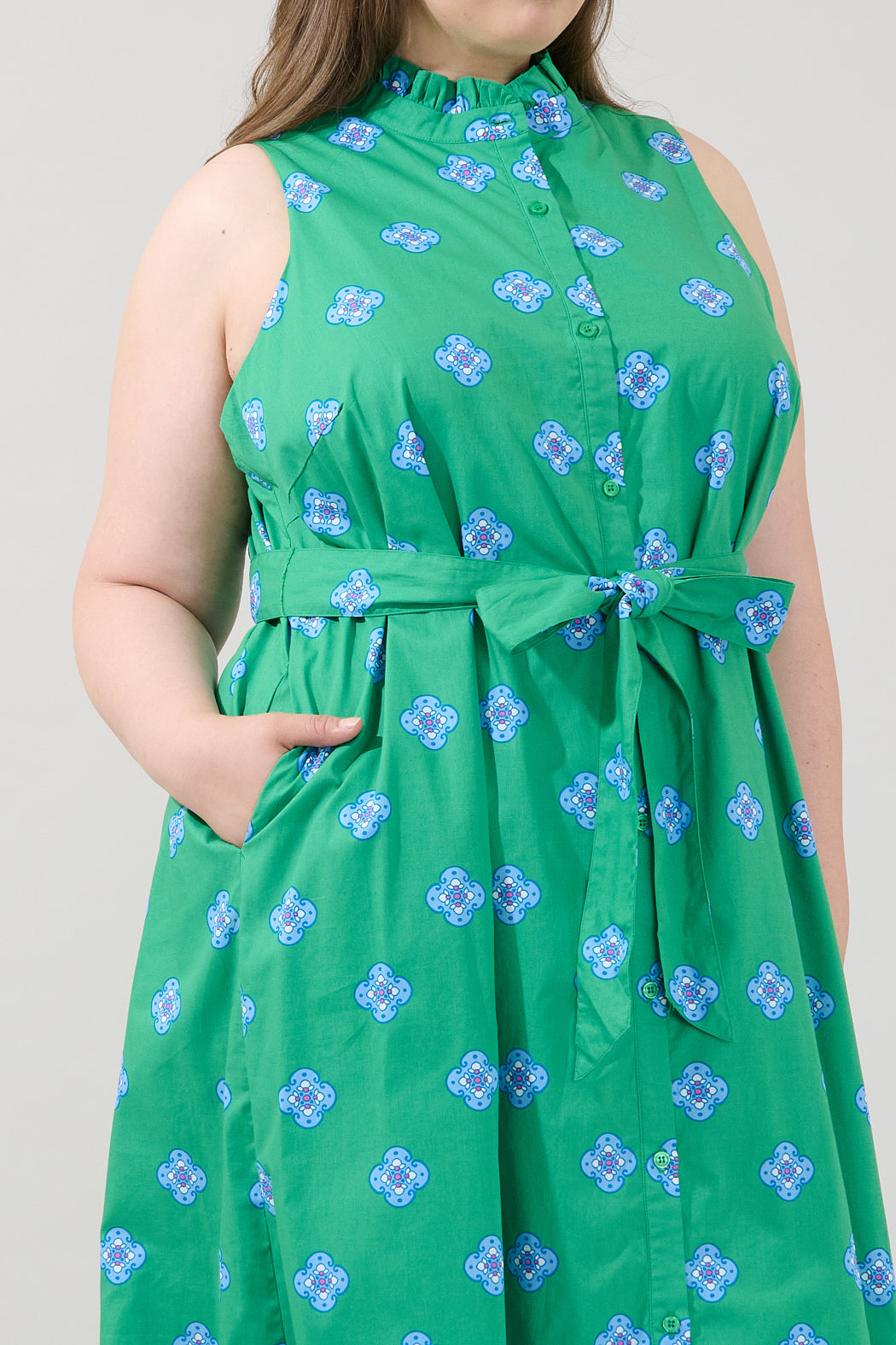 Gerlia Button Down Maxi Dress Medallion Curve