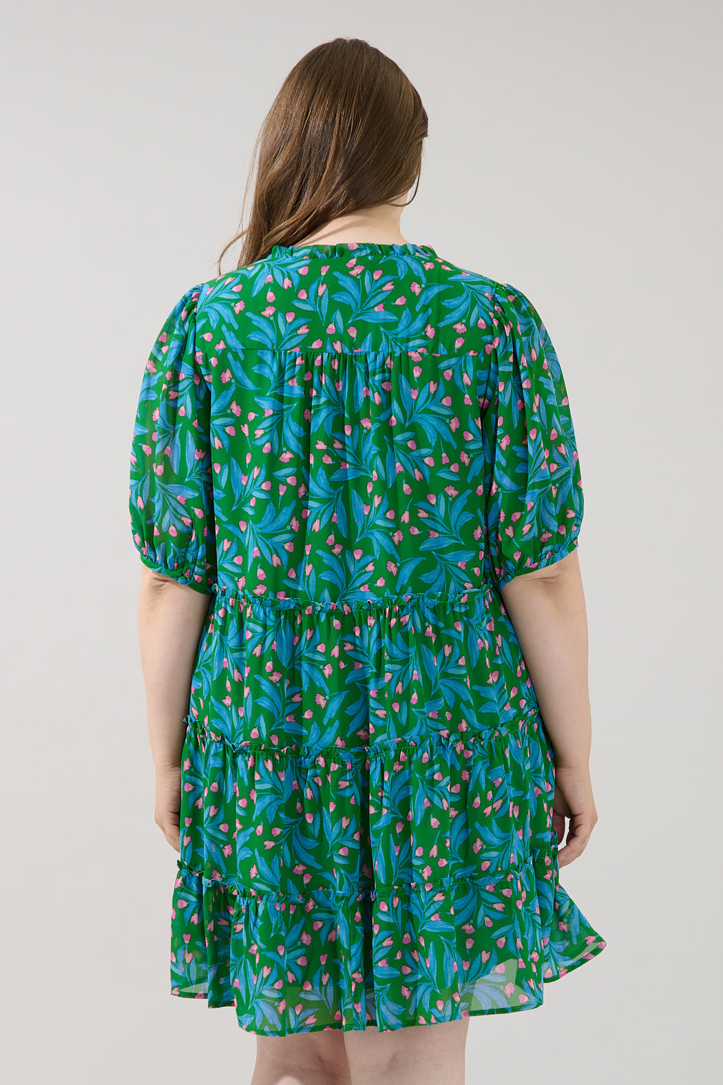 Edela Tiered Mini Dress Divina Floral Curve