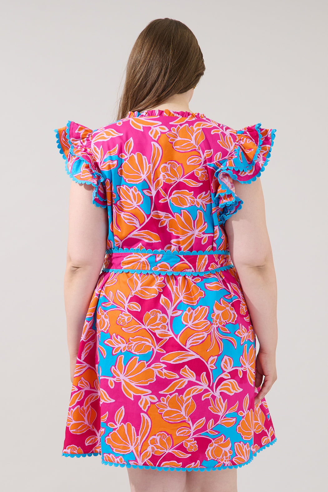 Cerina Ruffle Shift Mini Dress Dalsia Floral Curve