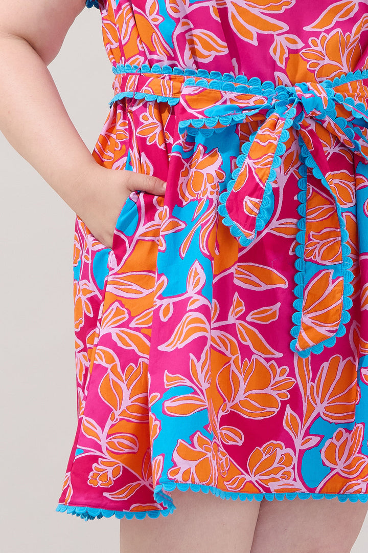 Cerina Ruffle Shift Mini Dress Dalsia Floral Curve