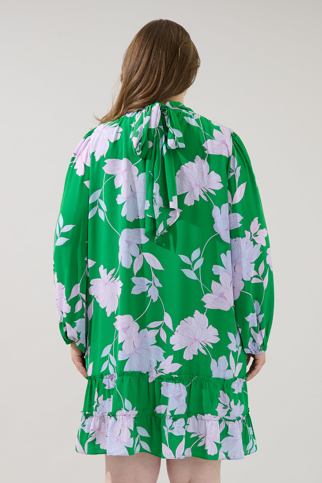 Vanice Long Sleeve Mini Dress Merla Floral Curve
