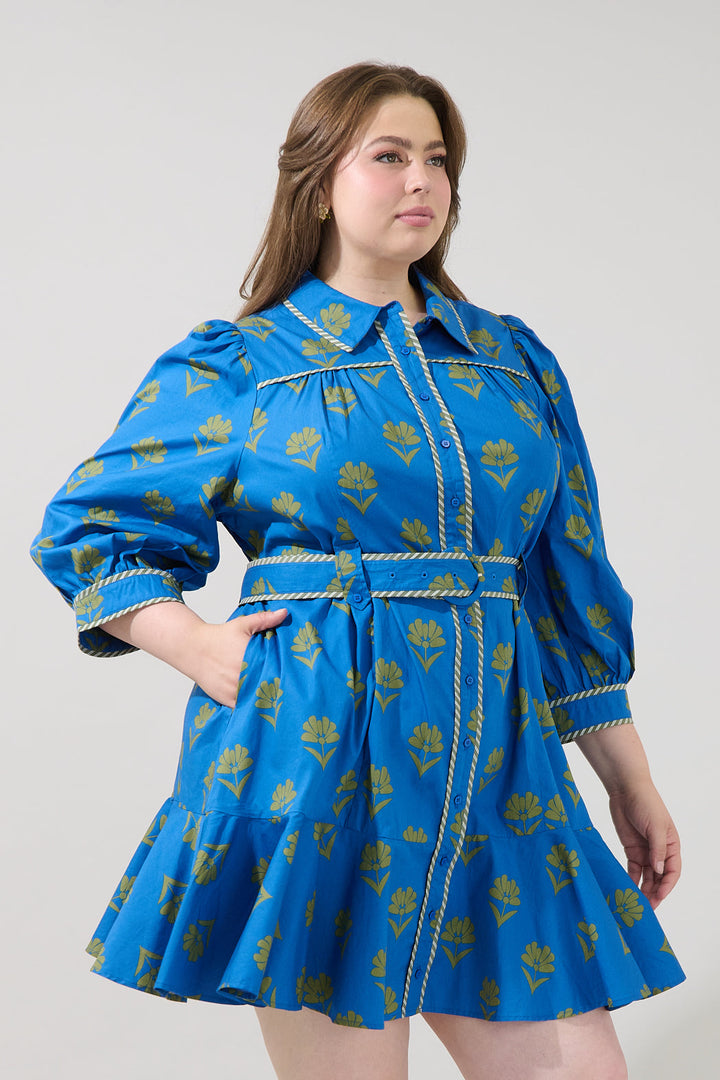 Harrah Button Down Mini Dress Countryside Curve