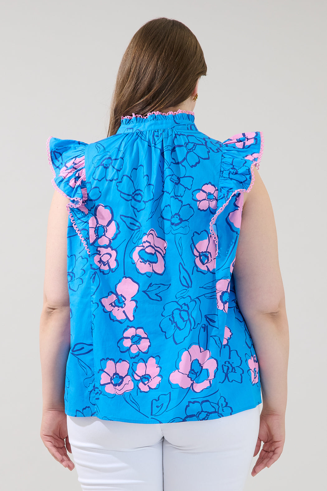 Rayen Ruffle Top Cosmic Poppy Curve