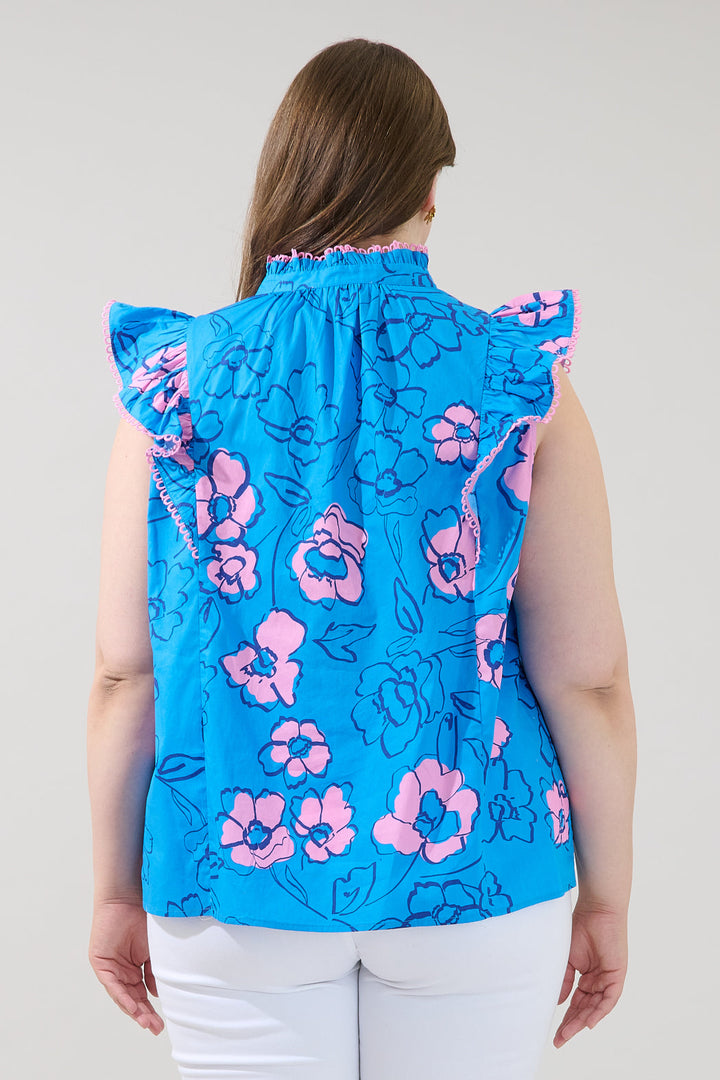 Rayen Ruffle Top Cosmic Poppy Curve