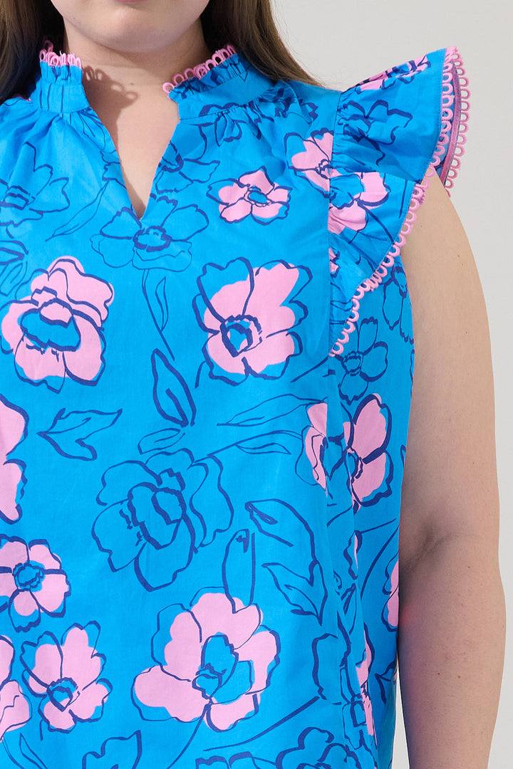Rayen Ruffle Top Cosmic Poppy Curve