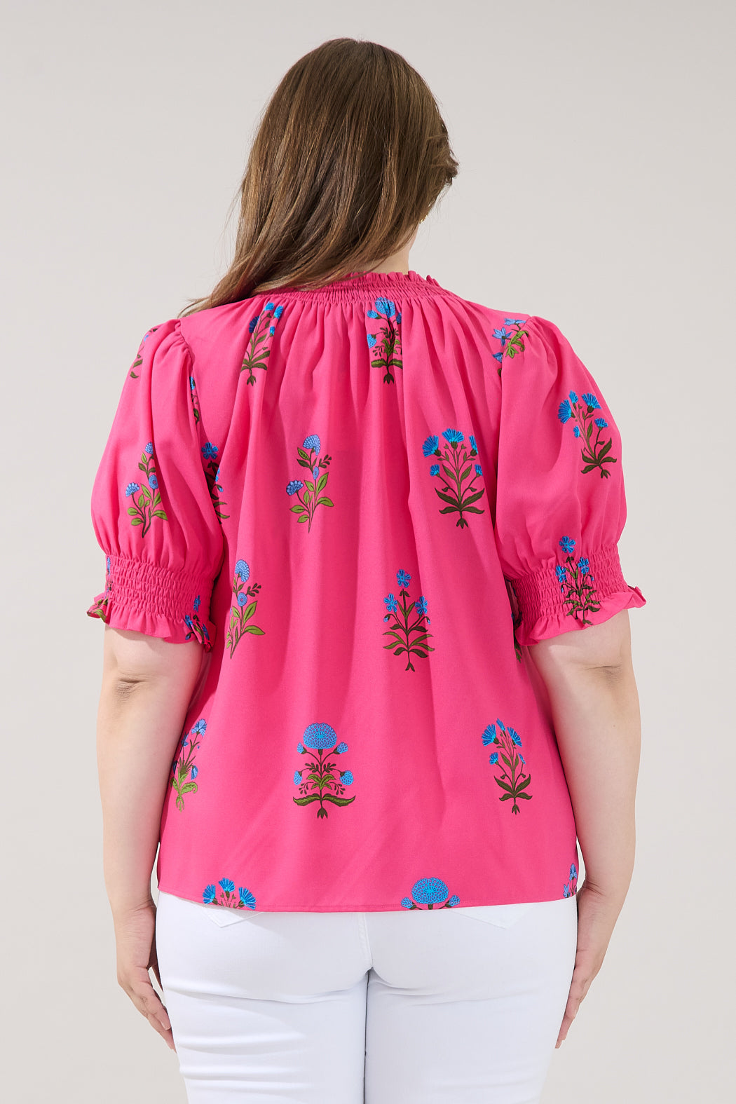 Jermy Short Sleeve Top Genora Floral Curve
