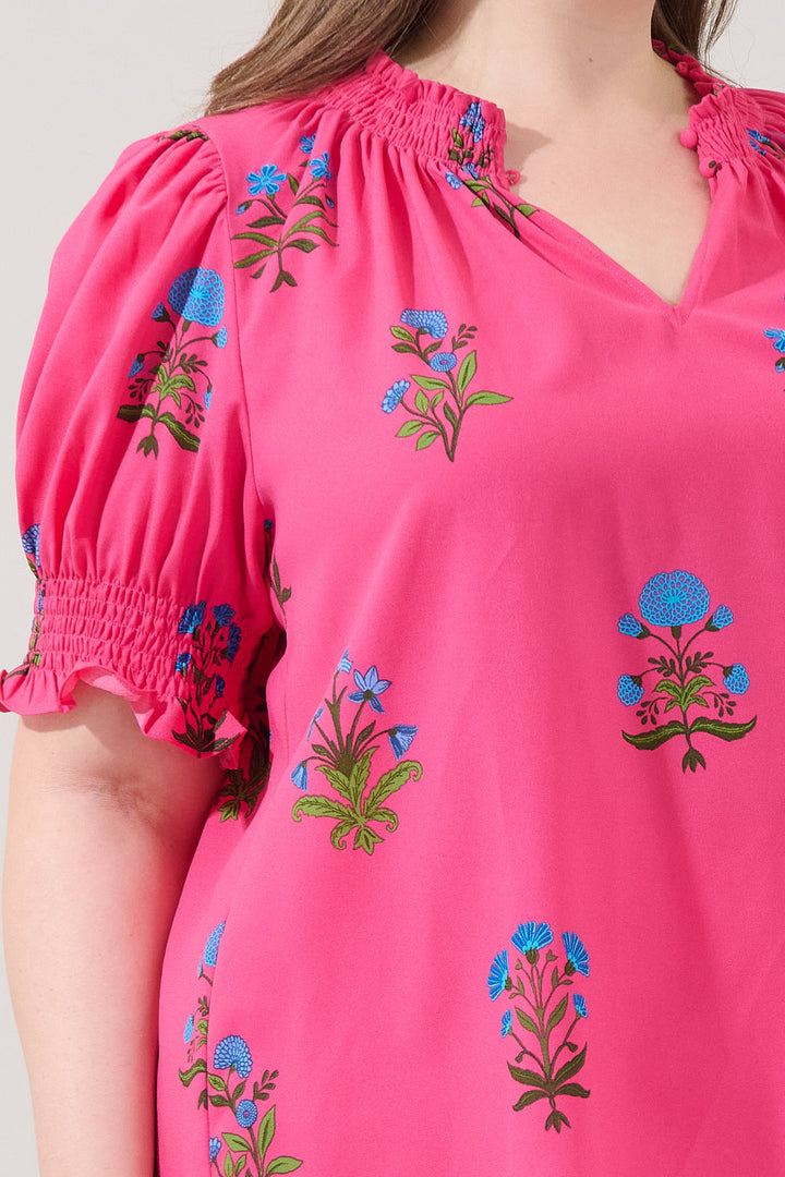 Jermy Short Sleeve Top Genora Floral Curve
