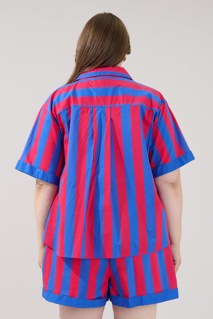 Taffy Oversized Button Down Top Curve